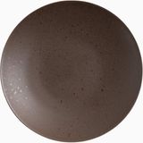Crate & Barrel Craft Espresso Stoneware Coupe Yemek Tabağı, Şık ve Dayanıklı, Tekli - Kahverengi