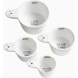 Crate & Barrel Ghost Stoneware Ölçü Kapları, El Yapımı Sırlı Seramik ve 4’lü Ölçü Seti - Beyaz