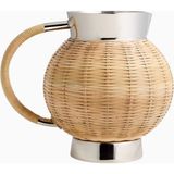 Crate & Barrel Jake Arnold Romsey Hasır Metal Sürahi, 67 Oz El Dokuması Rattan & El Cilalı Paslanmaz Çelik - Bej - 1