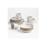 Crate & Barrel Primrose Gold 16 Parçalı Seramik Yemek Takımı