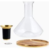 Crate & Barrel Rabbit ® Rbt Şarap Dekanteri, Akasya Tabanlı, Oksijenlendirici ve Süzgeçli Sürahi - Şeffaf - 1
