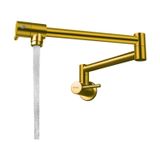 Crauf Acrobat 4010 İpeksi Altın Duvar Tipi Katlanabilir Mutfak Bataryası Oynar Başlıklı Mafsalı Tencere Doldurucu Mutfak Musluğu (Pot Filler)