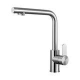 Crauf Attivo 4065 Arıtmalı 304 Paslanmaz Çelik L Tipi Mutfak Eviye Bataryası Seramik Kartuşlu 360° Döner Gövdeli Platinum Stain İnox