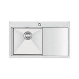 CRAUF Crauf 86 Cm X 51 Cm Via Lattea El Yapımı Sağ Damlalıklı 304 Paslanmaz Çelik Eviye Gümüş
