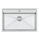 CRAUF Crauf Poli 6303 Pvd Inox Tek Gözlü 51x78 Cm Paslanmaz Çelik Mutfak Eviyesi Gümüş