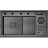 Crauf Evye Lusso Diamond | 84CM - Dark Graphite (Füme) - Antrasit - Tek Gözlü - 84x48 cm