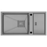 Crauf Evye Lusso Grand | 82CM - Velvet Grey (Mat Gri) - Tek Gözlü - 82x43 cm