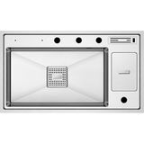 Crauf Evye Lusso Grand | 86CM - Platinum Satin (Inox) - Gümüş - Tek Gözlü - 86x49 cm
