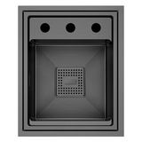Crauf Evye Lusso Secret | 38CM - Dark Graphite (Füme) - Antrasit - Tek Gözlü - 38x47 cm