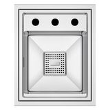 Crauf Evye Lusso Secret | 38CM - Platinum Satin (Inox) - Gümüş - Tek Gözlü - 38x47 cm