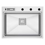 Crauf Evye Lusso Secret | 64CM - Platinum Satin (Inox) - Gümüş - Tek Gözlü - 64x49 cm