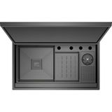 Crauf Evye Lusso Secret | 88CM - Dark Graphite (Füme) - Antrasit - Tek Gözlü - 88x50 cm