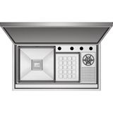Crauf Evye Lusso Secret | 88CM - Platinum Satin (Inox) - Gümüş - Tek Gözlü - 88x50 cm
