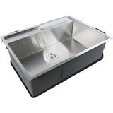 Crauf Evye Poli | 68CM - Platinum Satin (Inox) - Gümüş - Tek Gözlü - 51x68 cm