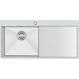 Crauf Evye Via Lattea | 100CM - Platinum Satin (Inox) / Sağ - Gümüş - Tek Gözlü - 100 cm