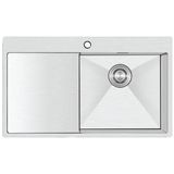 Crauf Evye Via Lattea | 86CM - Platinum Satin (Inox) / Sol - Gümüş - Tek Gözlü - 86 cm