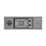 Crauf Lusso 1035 El Yapımı 304 Paslanmaz Çelik 79x27 cm "Slim" Barista & Marine Akıllı Evye Entegre Basınçlı Bardak Yıkama Modülü Gizli Çöp Kovası Platinum Stain İnox