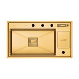 Crauf Lusso 1060 Grand Akıllı Mutfak Evyesi 86 x 49 cm İpeksi Altın, 304 Paslanmaz Çelik, Entegre Çöp Kovası, Kesme Tahtası, Süzgeç ve Sabunluk