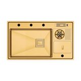 Crauf Lusso 1072 El Yapımı 304 Paslanmaz Çelik Eviye (PVD Altın)