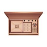 Crauf Lusso 6395 Secret 88x50 cm Hidrolik Kapaklı & Asansörlü Batarya Uyumlu Ankastre Sıvı Sabunluk,Çelik Süzgeç,Kumandalı Sifon Takımı Flagship Evye Royal Bronze Bakır