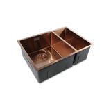Crauf Stella Premium El Yapımı Bir Buçuk Gözlü 304 Paslanmaz Çelik Mutfak Evyesi 63 cm x 45 cm Royal Bronze Bakır