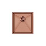 Crauf Stella Premium El Yapımı Tek Gözlü 304 Paslanmaz Çelik Mutfak Evyesi 44 cm x 44 cm Royal Bronze Bakır