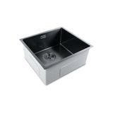 Crauf Stella Premium El Yapımı Tek Gözlü 304 Paslanmaz Çelik Mutfak Evyesi 49 cm x 44 cm Füme