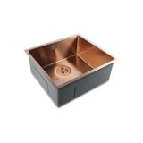 Crauf Stella Premium El Yapımı Tek Gözlü 304 Paslanmaz Çelik Mutfak Evyesi 49 cm x 44 cm Royal Bronze Bakır
