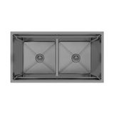 Crauf Vertice 304 Paslanmaz Çelik Çift Gözlü Mutfak Eviyesi (PVD Füme, 48 cm x 95 cm)