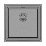 Crauf Vertice 304 Paslanmaz Çelik Tek Gözlü Mutfak Eviyesi (Nano Mat Gri, 48 cm x 48 cm)
