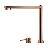 Crauf Vertice 4055 Asansörlü Arıtmalı Köşeli Mutfak Evye Bataryası Pencere Önü Dual Flow Yükselip Alçalabilen 304 Paslanmaz Çelik Royal Bronze Bakır