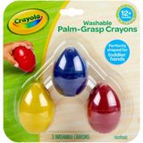 Crayola 3'lü Palm Graps Crayons/ 1 Yaş ve üzeri Bebekler için özel Nontoixc Pastel Boya Orijinal Amerikan - 001-Renkli
