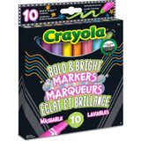 Crayola Bold & Bright Geniş Uçlu Keçeli Kalemler, 10 Adet - 001-Renkli