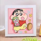 Crayon Shin-Chan Anime Manga 5d Elmas Mozaik Kendin Yap Dıy Boyama Seti Boncuklu Taşlı Tablo Çerçeveli - Çok Renkli - çerveli 5D elmas mozaik boyama - 19x19cm