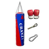 Crayz 100x30 cm Askı Aparatı Kırmızı Mavi Boks Kum Torbası Boks Eldiveni Set