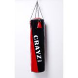 Crayz 120X35 cm Içi Boş Boks Kum Torbası + Tavan Askı Aparatı - Kırmızı - Siyah
