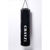 Crayz Boks Kum Torbası Içi Dolu + Tavan Askı Aparatı - 90 cm x 30 cm - Siyah