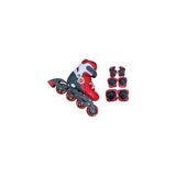 crayz toys Profesyonel Işıklı Silikon Teker Ayarlanabilir 2+2 Unisex Çocuk Yetişkin Pateni Dizlik Hediyeli - Kırmızı - 39 - 42