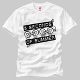 Crazy 5 Seconds Of Summer Logo Erkek T-Shirt - XXL - Beyaz