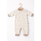 Crazy Baby Çıtçıtlı Bebek Tulumu - Kahverengi - 0- 3 Ay