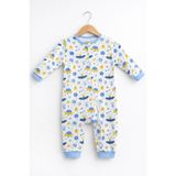 Crazy Baby Fermuarlı Bebek Tulum - Mavi - 6 - 9 Ay