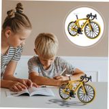 Crazy Bicycle Metal Yarış Bisikleti - Die Cast Oyuncak | Mini Spor Bisiklet Modeli (Sarı Renk)