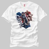 Crazy Civil War Choose A Side Iron Man Captain America Erkek T-Shirt - XL - Beyaz