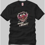 Crazy Cookie Monster Beware Of The Beast Erkek T-Shirt - XXL - Siyah