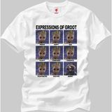Crazy Expressions Of Groot Erkek T-Shirt - XL - Beyaz