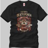 Crazy Five Finger Death Punch Badge Of Honor Erkek T-Shirt - XXL - Siyah
