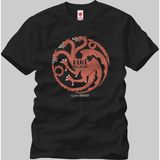 Crazy Game Of Thrones Fire And Blood Erkek T-Shirt - Siyah