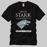 Crazy Game Of Thrones Stark Winterfell Erkek Tişört - XS - Siyah