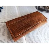 Crazy Gerçek Deri Tamamen El Emeği Özel Kalemleriniz Için Kalemlik Kalemkutu (8*18CM ) 771D - Kahve
