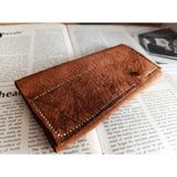 Crazy Gerçek Deri Tamamen El Emeği Özel Kalemleriniz Için Kalemlik Kalemkutu (8*18CM ) 77K - Kahve